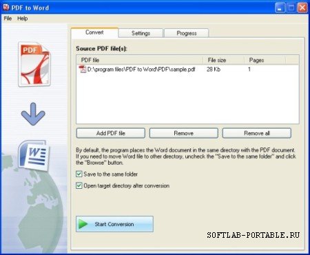 PDF to Word 2.0 Portable