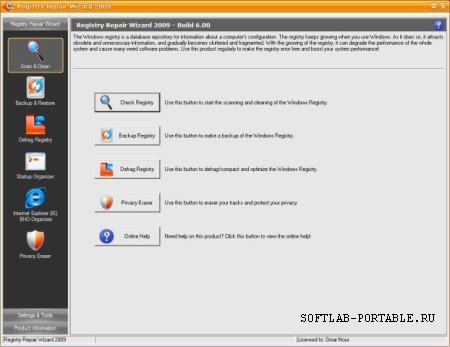 Registry Repair Wizard 2012 Build 6.72 Portable