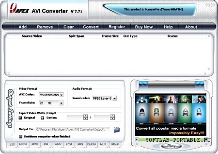 Portable Apex AVI Converter 7.71