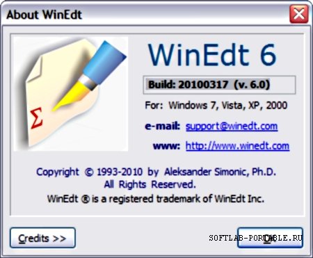 Portable WinEdt 6.0 Build 20100317