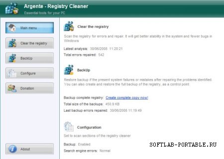 Argente Registry Cleaner 3.1.2.0 Portable